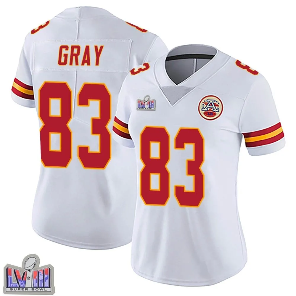 Women's Kansas City Chiefs Noah Gray Nike Vapor Untouchable Super Bowl LVIII Patch Limited White Jersey Women's Kansas City Chiefs Noah Gray Nike Vapor Untouchable Super Bowl LVIII Patch Limited White Jersey