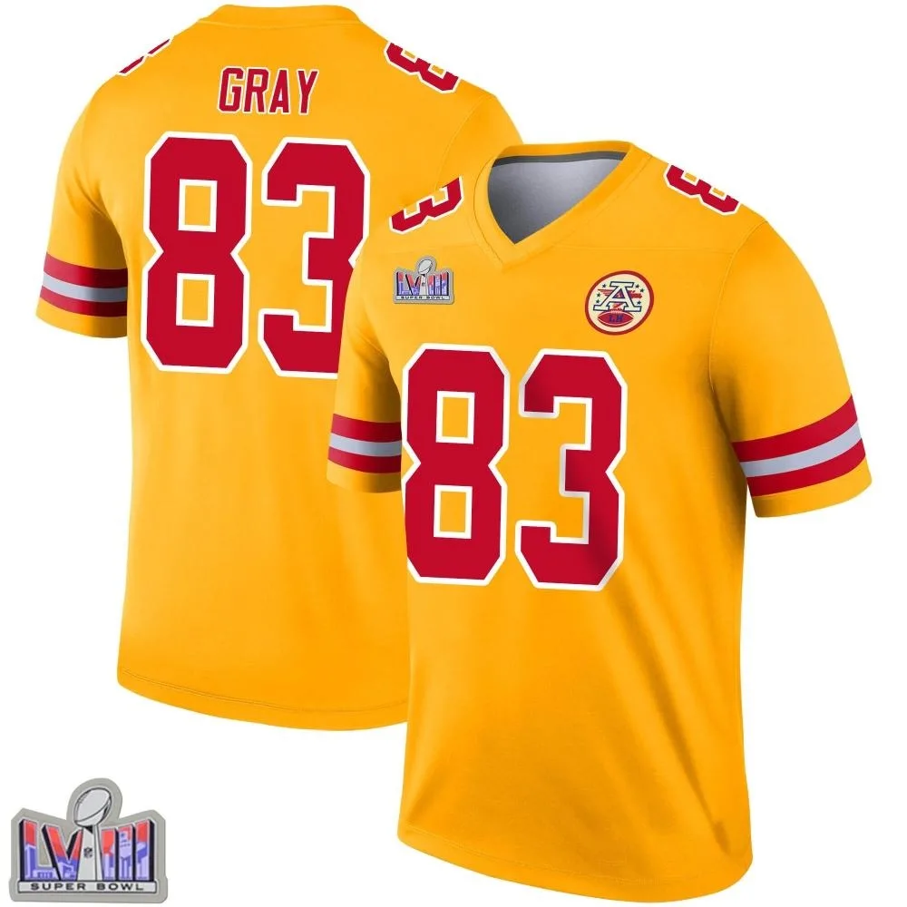 Youth Kansas City Chiefs Noah Gray Nike Inverted Super Bowl LVIII Patch Legend Gold Jersey Youth Kansas City Chiefs Noah Gray Nike Inverted Super Bowl LVIII Patch Legend Gold Jersey