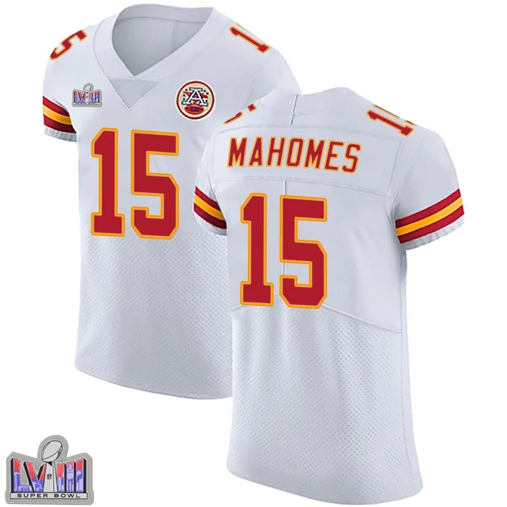 Men's Kansas City Chiefs Patrick Mahomes Nike Vapor Untouchable Super Bowl LVIII Patch Elite White Jersey Men's Kansas City Chiefs Patrick Mahomes Nike Vapor Untouchable Super Bowl LVIII Patch Elite White Jersey