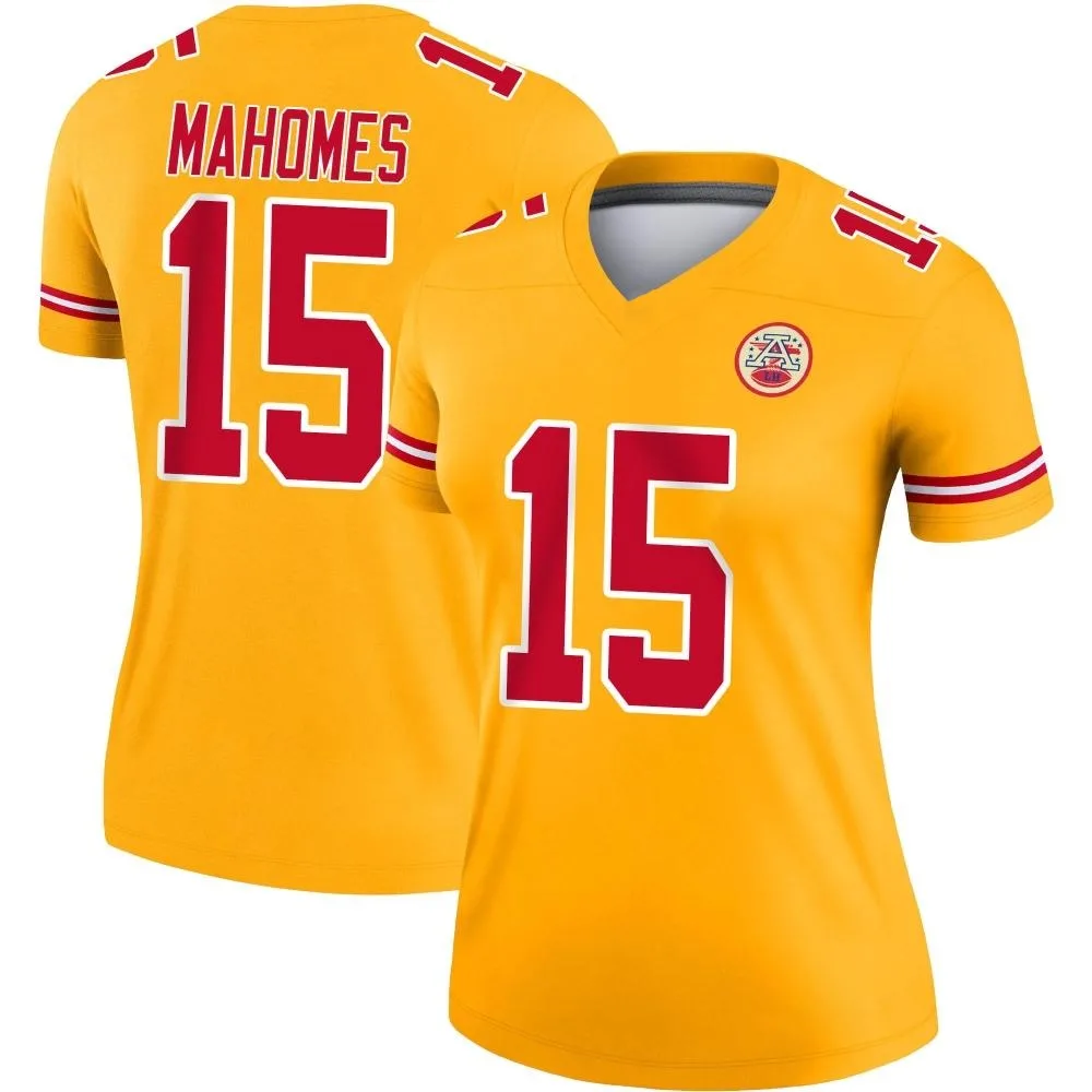 Women's Kansas City Chiefs Patrick Mahomes Nike Inverted Legend Gold Jersey Women's Kansas City Chiefs Patrick Mahomes Nike Inverted Legend Gold Jersey