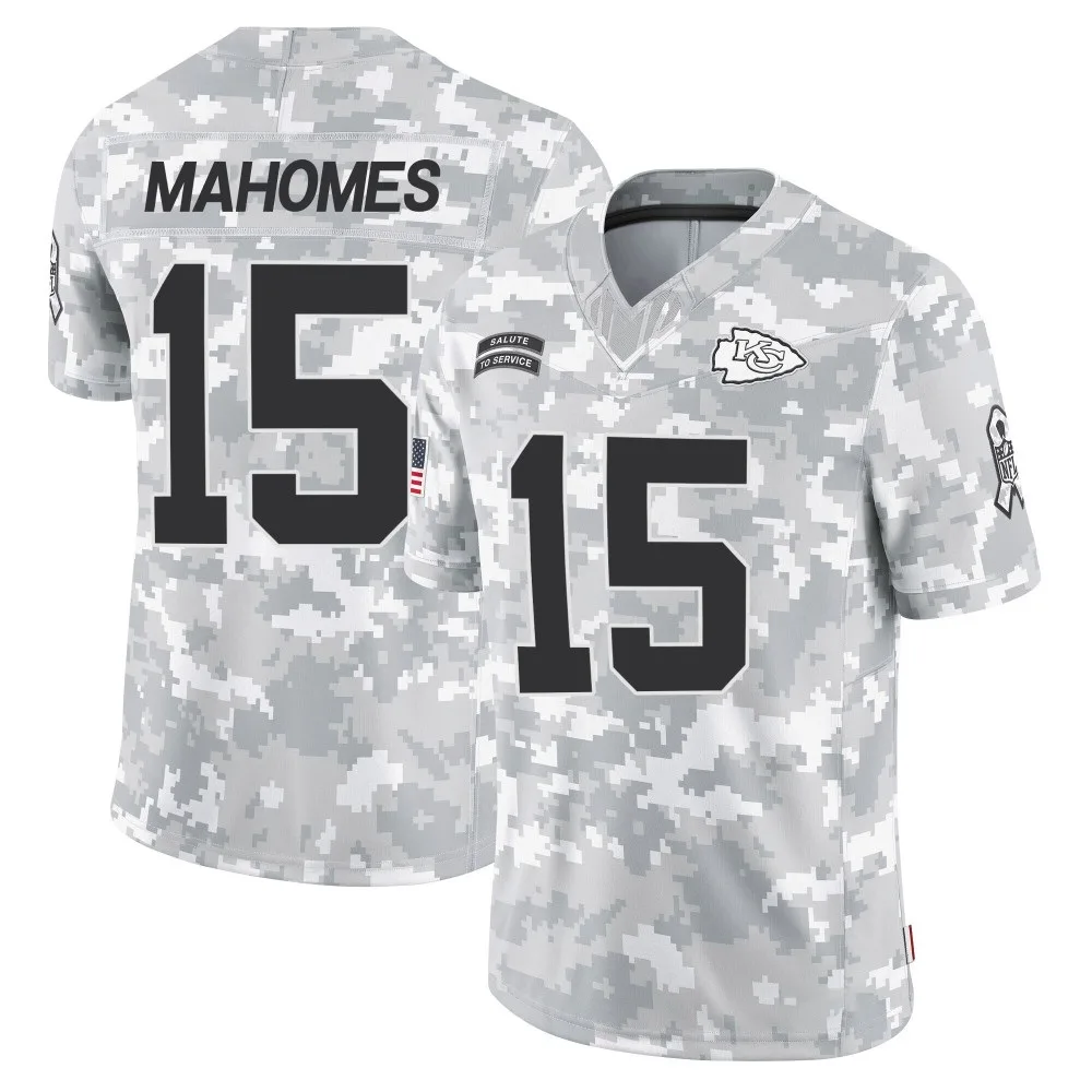Youth Kansas City Chiefs Patrick Mahomes Nike 2024 Salute to Service Limited Arctic Camo Jersey Youth Kansas City Chiefs Patrick Mahomes Nike 2024 Salute to Service Limited Arctic Camo Jersey