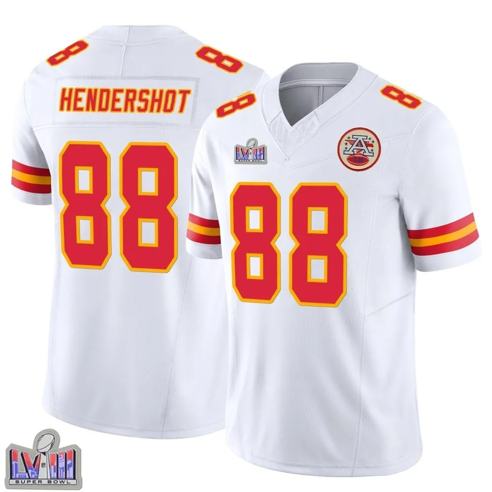 Youth Kansas City Chiefs Peyton Hendershot Nike Vapor F.U.S.E. Super Bowl LVIII Patch Limited White Jersey Youth Kansas City Chiefs Peyton Hendershot Nike Vapor F.U.S.E. Super Bowl LVIII Patch Limited White Jersey