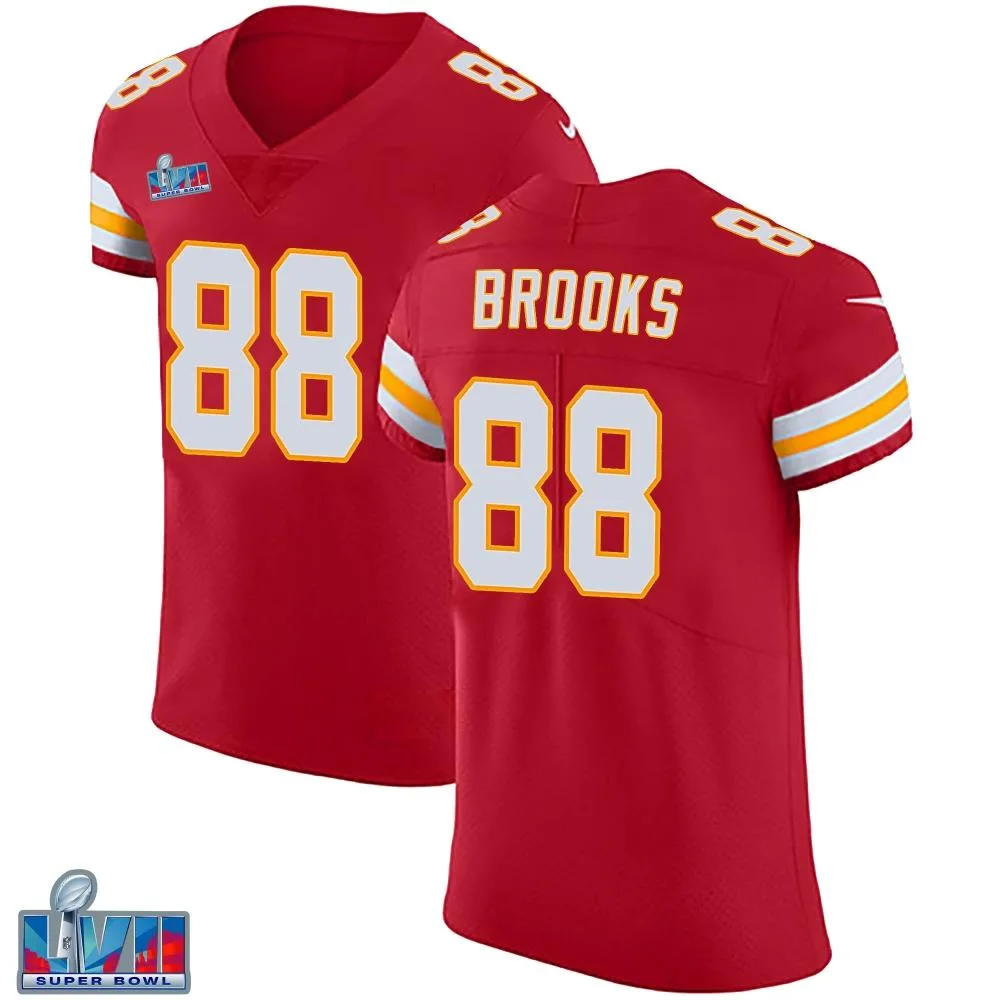 Men's Kansas City Chiefs Phillip Brooks Nike Team Color Vapor Untouchable Super Bowl LVII Patch Elite Red Jersey Men's Kansas City Chiefs Phillip Brooks Nike Team Color Vapor Untouchable Super Bowl LVII Patch Elite Red Jersey