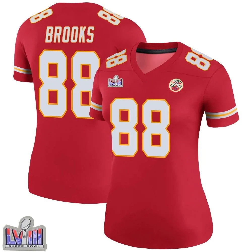 Women's Kansas City Chiefs Phillip Brooks Nike Color Rush Super Bowl LVIII Patch Legend Red Jersey Women's Kansas City Chiefs Phillip Brooks Nike Color Rush Super Bowl LVIII Patch Legend Red Jersey