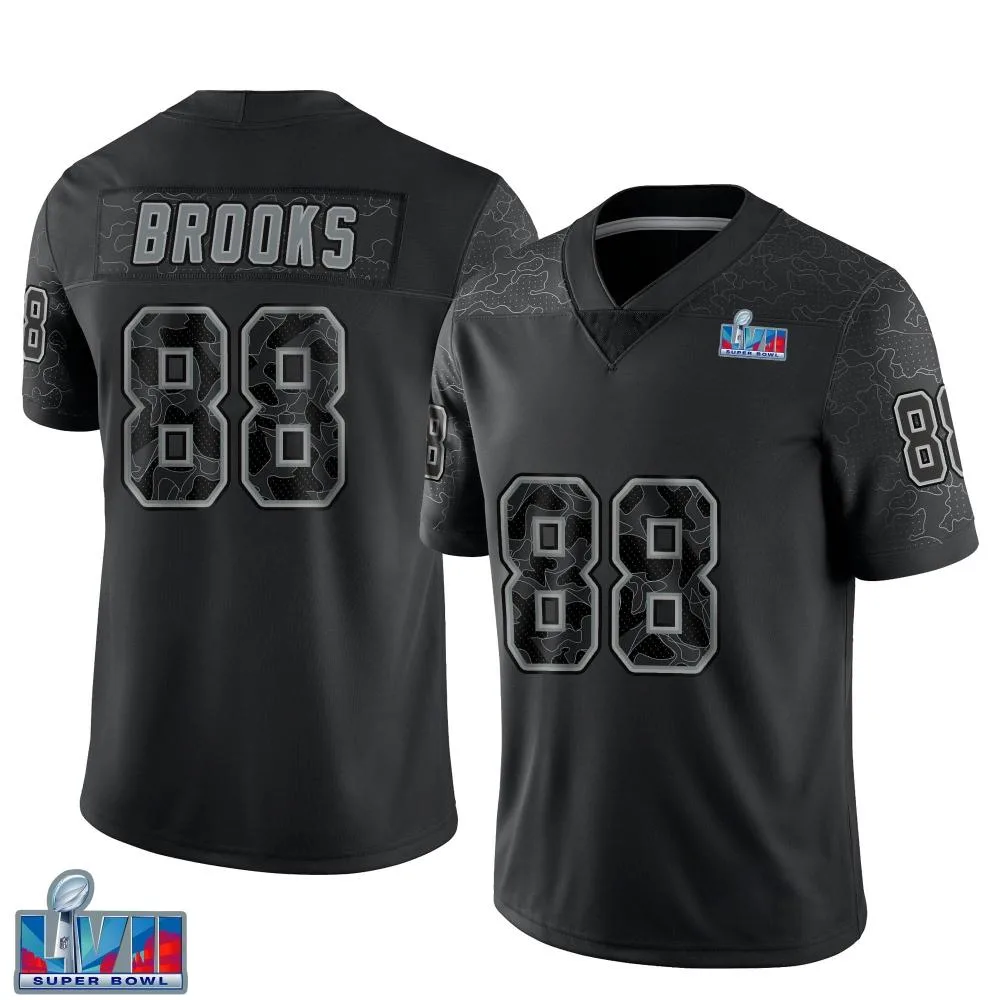 Youth Kansas City Chiefs Phillip Brooks Nike Reflective Super Bowl LVII Patch Limited Black Jersey Youth Kansas City Chiefs Phillip Brooks Nike Reflective Super Bowl LVII Patch Limited Black Jersey