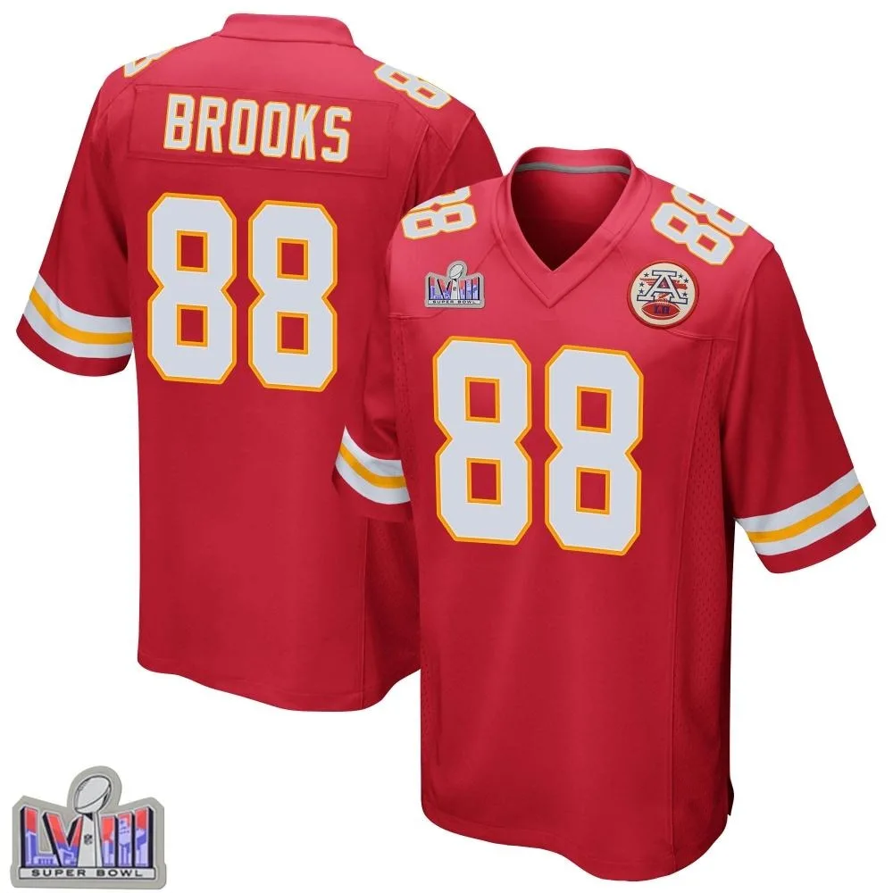 Youth Kansas City Chiefs Phillip Brooks Nike Team Color Super Bowl LVIII Patch Game Red Jersey Youth Kansas City Chiefs Phillip Brooks Nike Team Color Super Bowl LVIII Patch Game Red Jersey