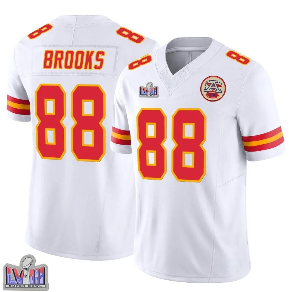 Youth Kansas City Chiefs Phillip Brooks Nike Vapor F.U.S.E. Super Bowl LVIII Patch Limited White Jersey Youth Kansas City Chiefs Phillip Brooks Nike Vapor F.U.S.E. Super Bowl LVIII Patch Limited White Jersey