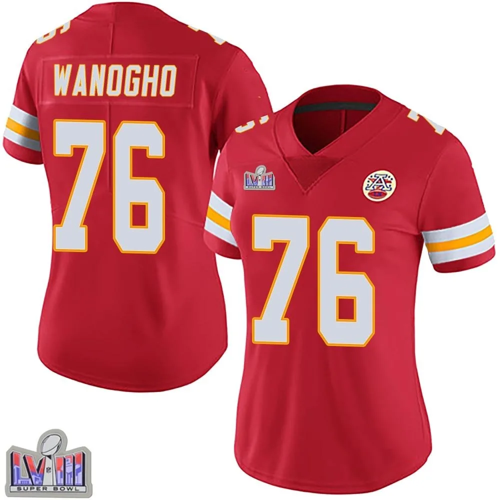 Women's Kansas City Chiefs Prince Tega Wanogho Nike Team Color Vapor Untouchable Super Bowl LVIII Patch Limited Red Jersey Women's Kansas City Chiefs Prince Tega Wanogho Nike Team Color Vapor Untouchable Super Bowl LVIII Patch Limited Red Jersey