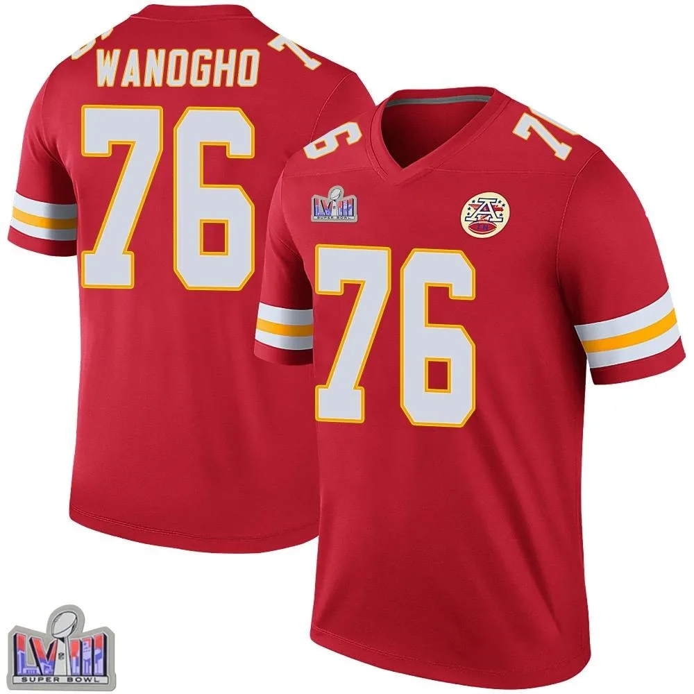 Youth Kansas City Chiefs Prince Tega Wanogho Nike Color Rush Super Bowl LVIII Patch Legend Red Jersey Youth Kansas City Chiefs Prince Tega Wanogho Nike Color Rush Super Bowl LVIII Patch Legend Red Jersey