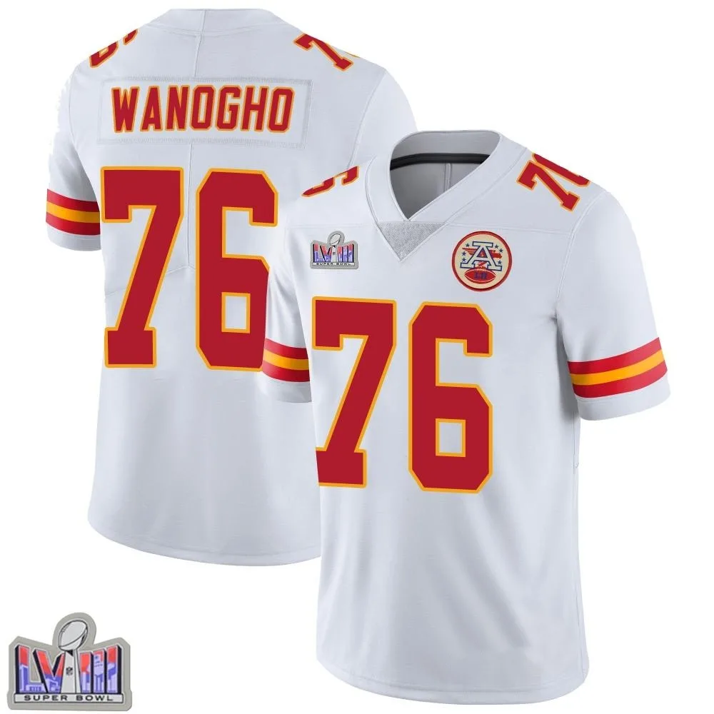 Youth Kansas City Chiefs Prince Tega Wanogho Nike Vapor Untouchable Super Bowl LVIII Patch Limited White Jersey Youth Kansas City Chiefs Prince Tega Wanogho Nike Vapor Untouchable Super Bowl LVIII Patch Limited White Jersey