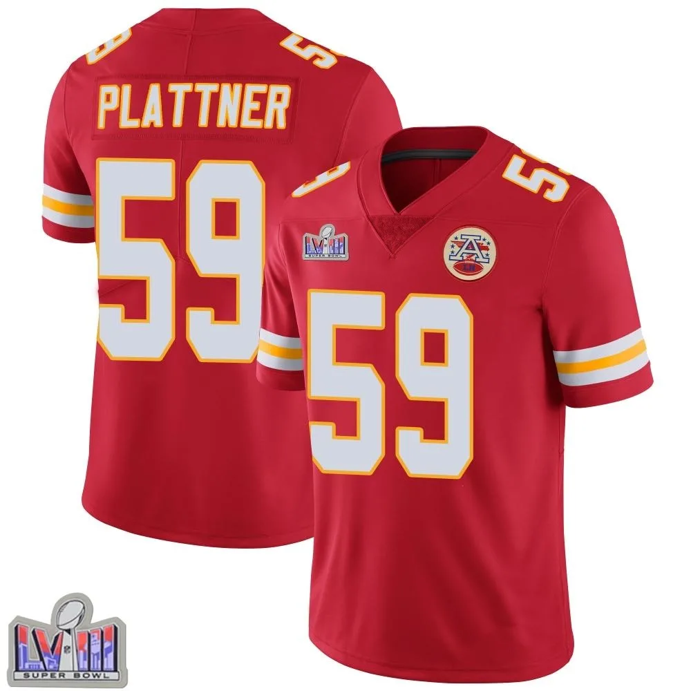 Men's Kansas City Chiefs Randen Plattner Nike Team Color Vapor Untouchable Super Bowl LVIII Patch Limited Red Jersey Men's Kansas City Chiefs Randen Plattner Nike Team Color Vapor Untouchable Super Bowl LVIII Patch Limited Red Jersey
