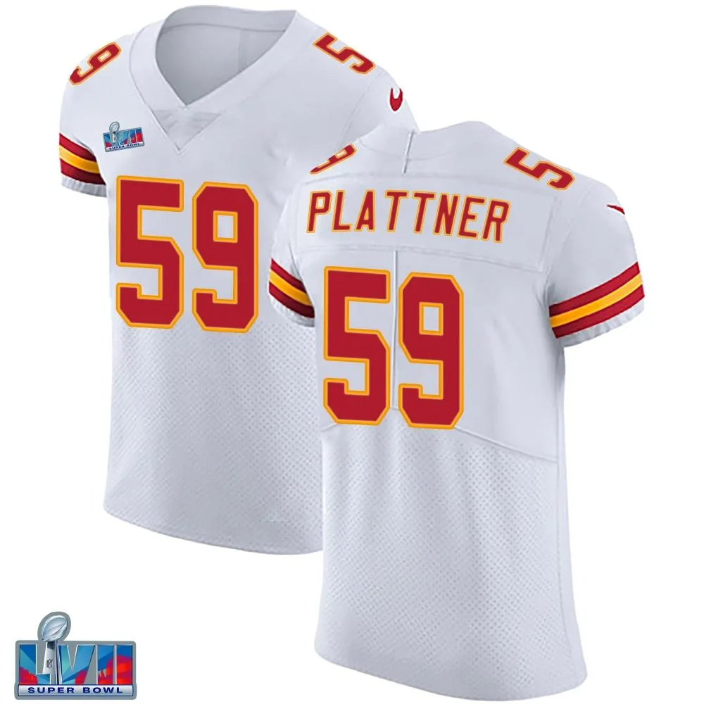 Men's Kansas City Chiefs Randen Plattner Nike Vapor Untouchable Super Bowl LVII Patch Elite White Jersey Men's Kansas City Chiefs Randen Plattner Nike Vapor Untouchable Super Bowl LVII Patch Elite White Jersey