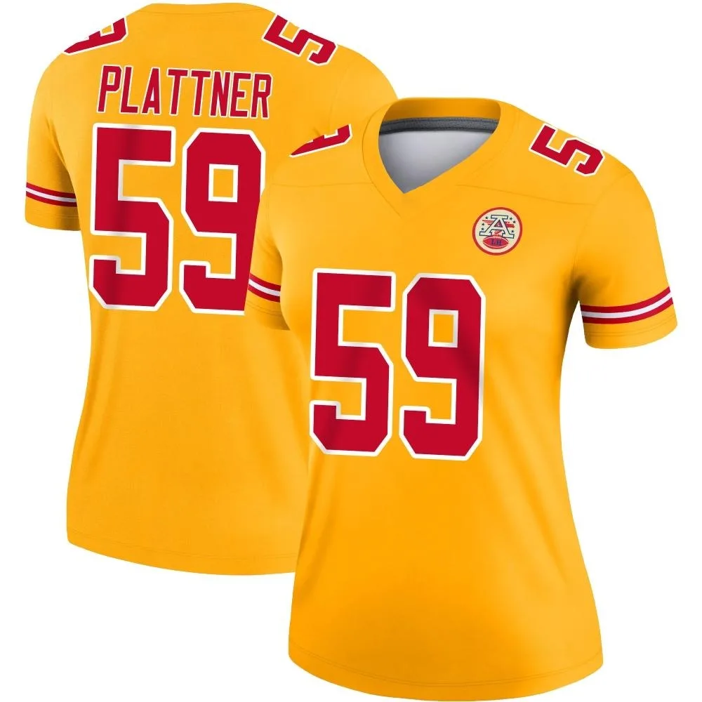 Women's Kansas City Chiefs Randen Plattner Nike Inverted Legend Gold Jersey Women's Kansas City Chiefs Randen Plattner Nike Inverted Legend Gold Jersey