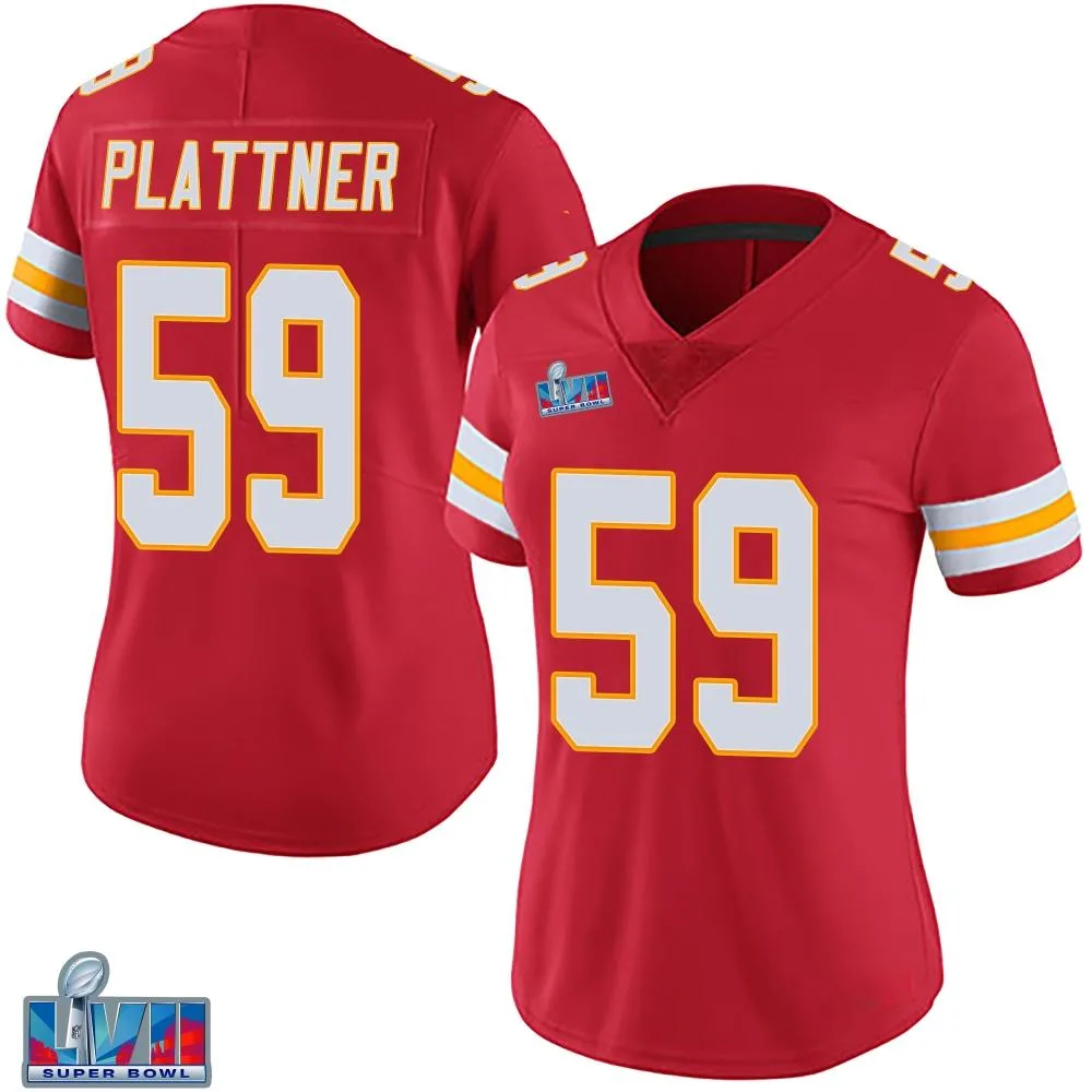 Women's Kansas City Chiefs Randen Plattner Nike Team Color Vapor Untouchable Super Bowl LVII Patch Limited Red Jersey Women's Kansas City Chiefs Randen Plattner Nike Team Color Vapor Untouchable Super Bowl LVII Patch Limited Red Jersey