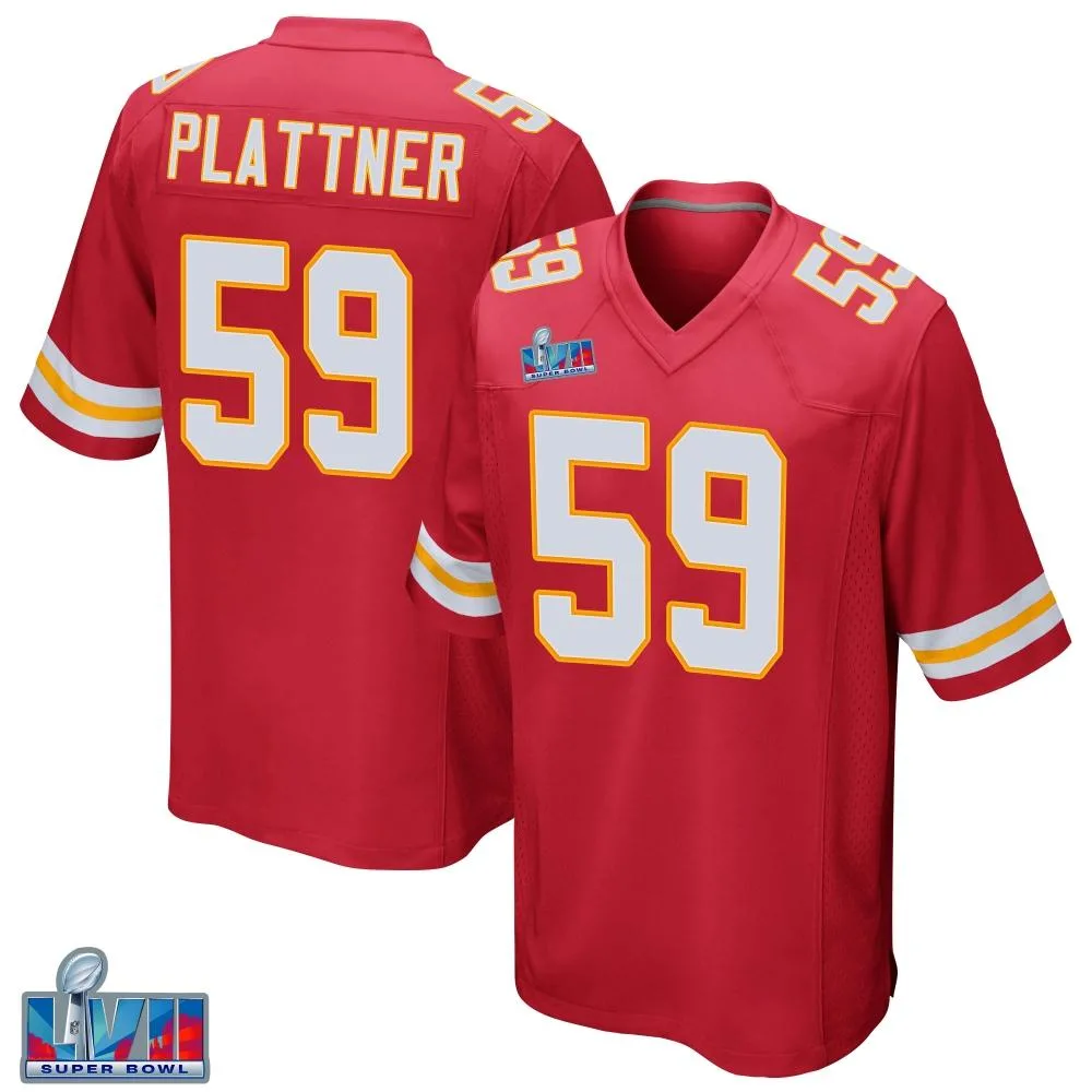Youth Kansas City Chiefs Randen Plattner Nike Team Color Super Bowl LVII Patch Game Red Jersey Youth Kansas City Chiefs Randen Plattner Nike Team Color Super Bowl LVII Patch Game Red Jersey