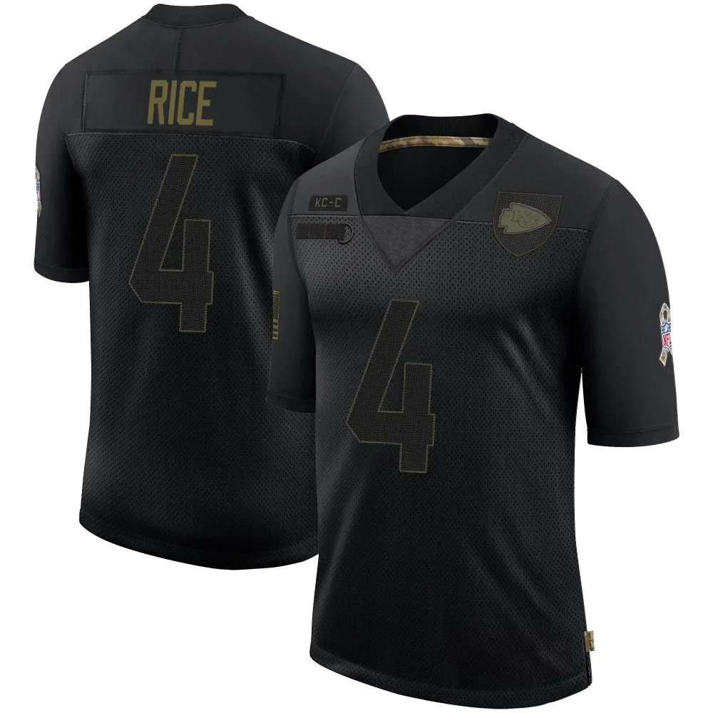 Men's Kansas City Chiefs Rashee Rice Nike 2020 Salute To Service Limited Black Jersey Men's Kansas City Chiefs Rashee Rice Nike 2020 Salute To Service Limited Black Jersey