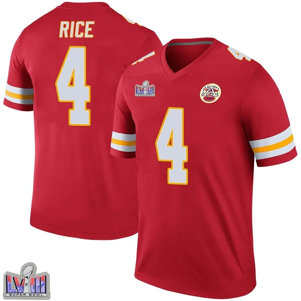 Men's Kansas City Chiefs Rashee Rice Nike Color Rush Super Bowl LVIII Patch Legend Red Jersey Men's Kansas City Chiefs Rashee Rice Nike Color Rush Super Bowl LVIII Patch Legend Red Jersey