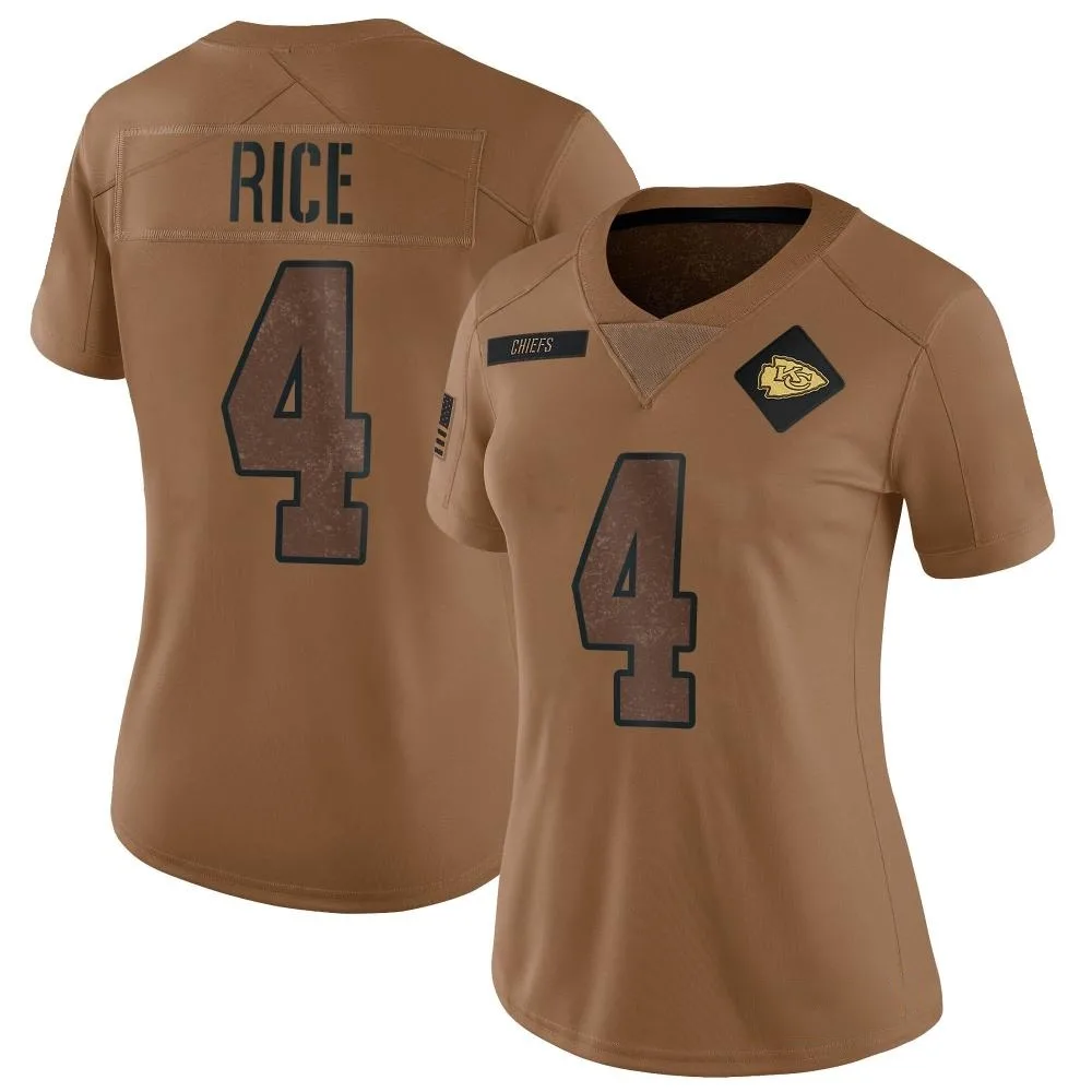 Women's Kansas City Chiefs Rashee Rice Nike 2023 Salute To Service Limited Brown Jersey Women's Kansas City Chiefs Rashee Rice Nike 2023 Salute To Service Limited Brown Jersey
