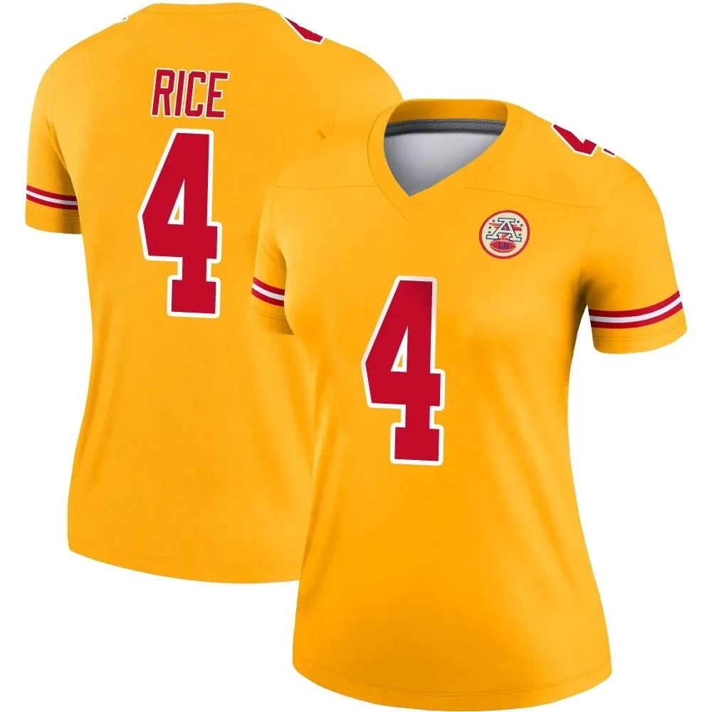 Women's Kansas City Chiefs Rashee Rice Nike Inverted Legend Gold Jersey Women's Kansas City Chiefs Rashee Rice Nike Inverted Legend Gold Jersey