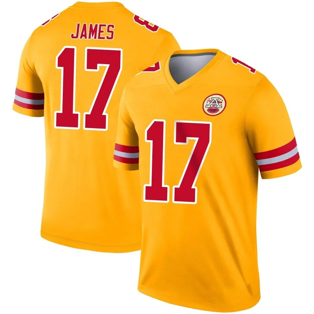 Men's Kansas City Chiefs Richie James Nike Inverted Legend Gold Jersey Men's Kansas City Chiefs Richie James Nike Inverted Legend Gold Jersey