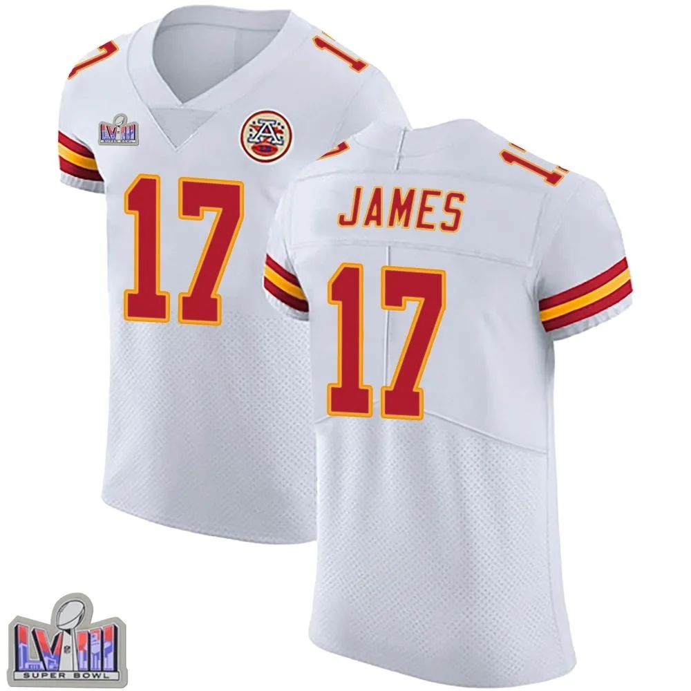 Men's Kansas City Chiefs Richie James Nike Vapor Untouchable Super Bowl LVIII Patch Elite White Jersey Men's Kansas City Chiefs Richie James Nike Vapor Untouchable Super Bowl LVIII Patch Elite White Jersey