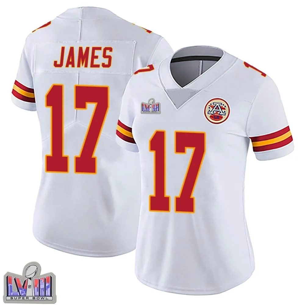 Women's Kansas City Chiefs Richie James Nike Vapor Untouchable Super Bowl LVIII Patch Limited White Jersey Women's Kansas City Chiefs Richie James Nike Vapor Untouchable Super Bowl LVIII Patch Limited White Jersey