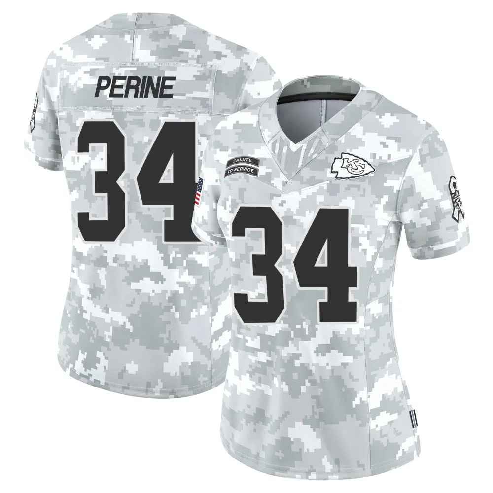 Women's Kansas City Chiefs Samaje Perine Nike 2024 Salute to Service Limited Arctic Camo Jersey Women's Kansas City Chiefs Samaje Perine Nike 2024 Salute to Service Limited Arctic Camo Jersey