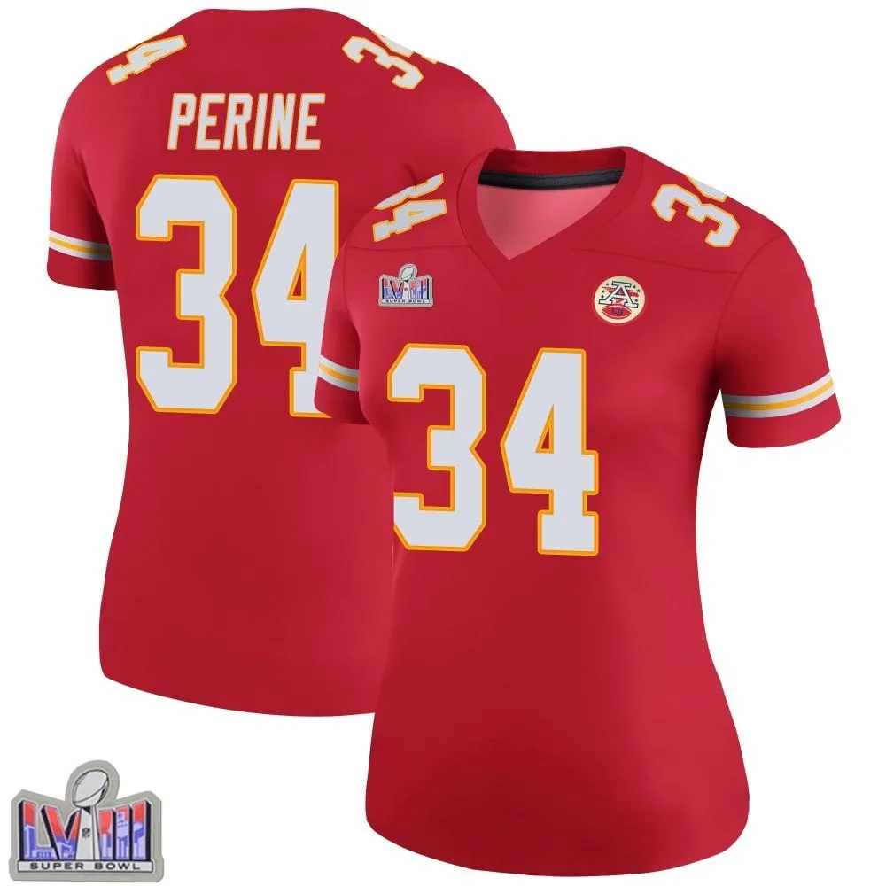 Women's Kansas City Chiefs Samaje Perine Nike Color Rush Super Bowl LVIII Patch Legend Red Jersey Women's Kansas City Chiefs Samaje Perine Nike Color Rush Super Bowl LVIII Patch Legend Red Jersey