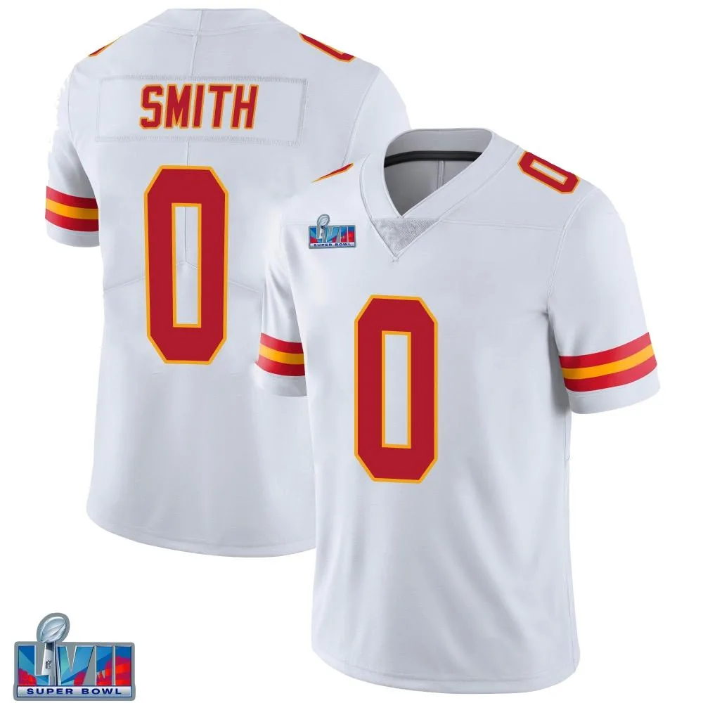 Youth Kansas City Chiefs Shi Smith Nike Vapor Untouchable Super Bowl LVII Patch Limited White Jersey Youth Kansas City Chiefs Shi Smith Nike Vapor Untouchable Super Bowl LVII Patch Limited White Jersey