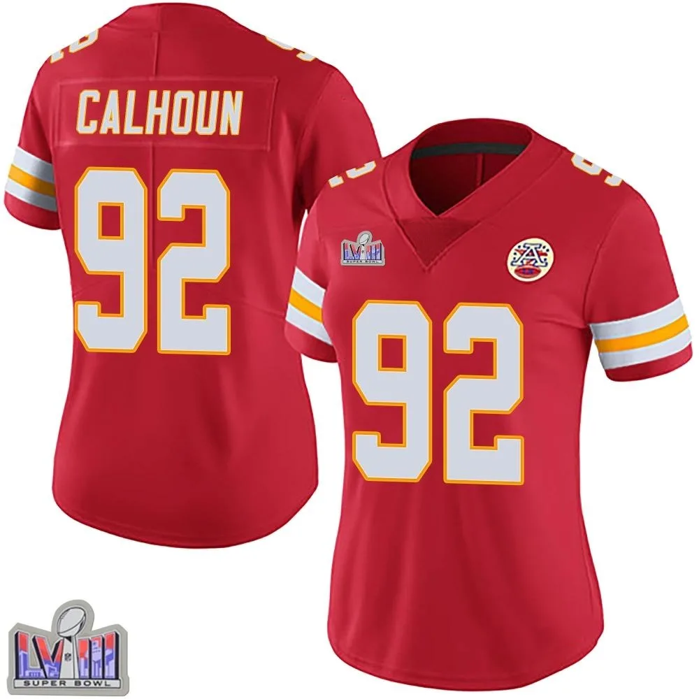 Women's Kansas City Chiefs Shilique Calhoun Nike Team Color Vapor Untouchable Super Bowl LVIII Patch Limited Red Jersey Women's Kansas City Chiefs Shilique Calhoun Nike Team Color Vapor Untouchable Super Bowl LVIII Patch Limited Red Jersey