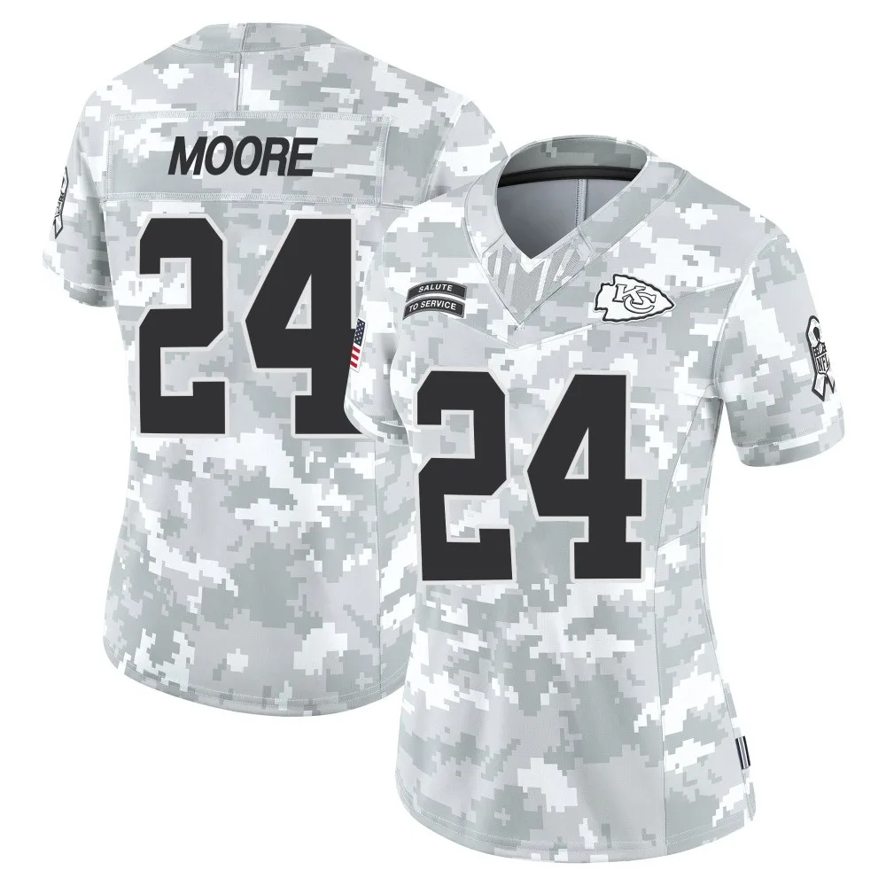 Women's Kansas City Chiefs Skyy Moore Nike 2024 Salute to Service Limited Arctic Camo Jersey Women's Kansas City Chiefs Skyy Moore Nike 2024 Salute to Service Limited Arctic Camo Jersey