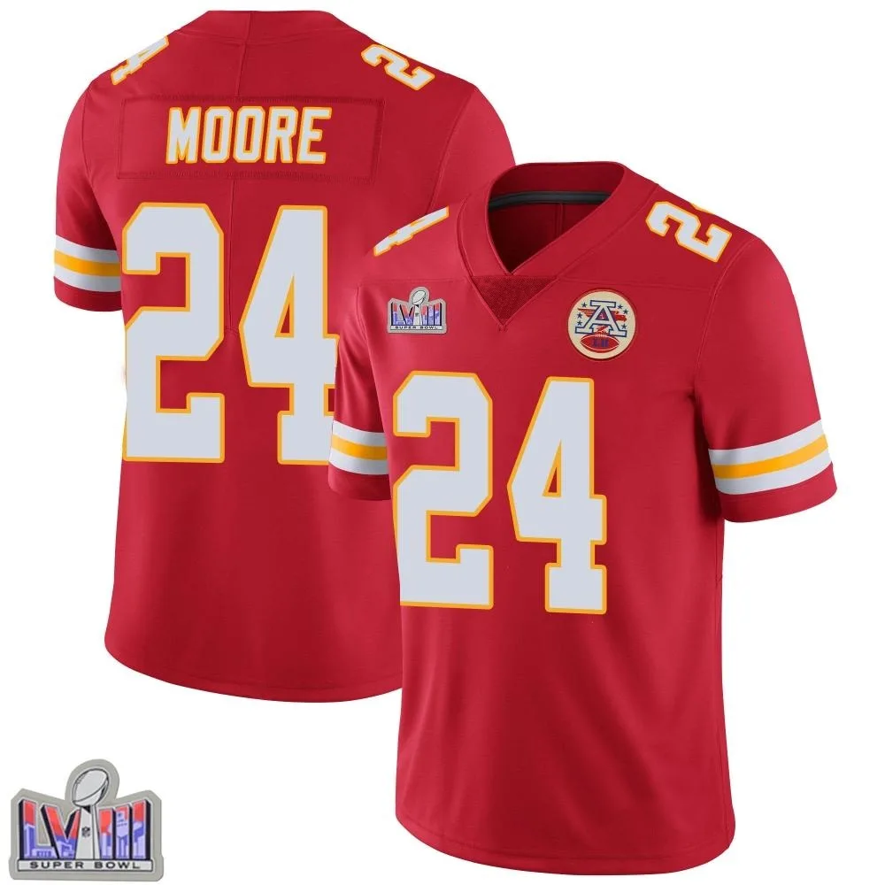 Youth Kansas City Chiefs Skyy Moore Nike Team Color Vapor Untouchable Super Bowl LVIII Patch Limited Red Jersey