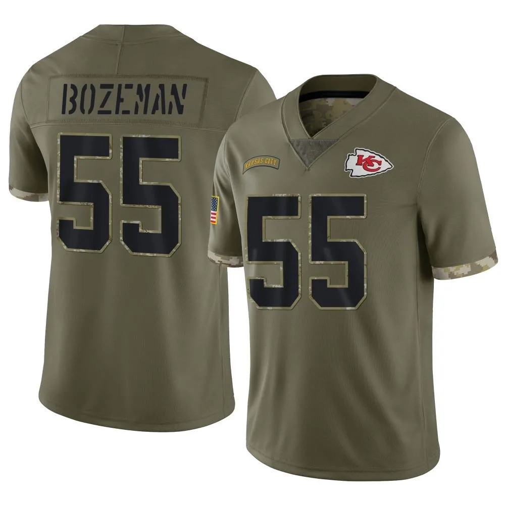 Men's Kansas City Chiefs Swayze Bozeman Nike 2022 Salute To Service Limited Olive Jersey Men's Kansas City Chiefs Swayze Bozeman Nike 2022 Salute To Service Limited Olive Jersey