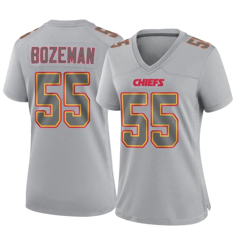 Women's Kansas City Chiefs Swayze Bozeman Nike Atmosphere Fashion Game Gray Jersey Women's Kansas City Chiefs Swayze Bozeman Nike Atmosphere Fashion Game Gray Jersey