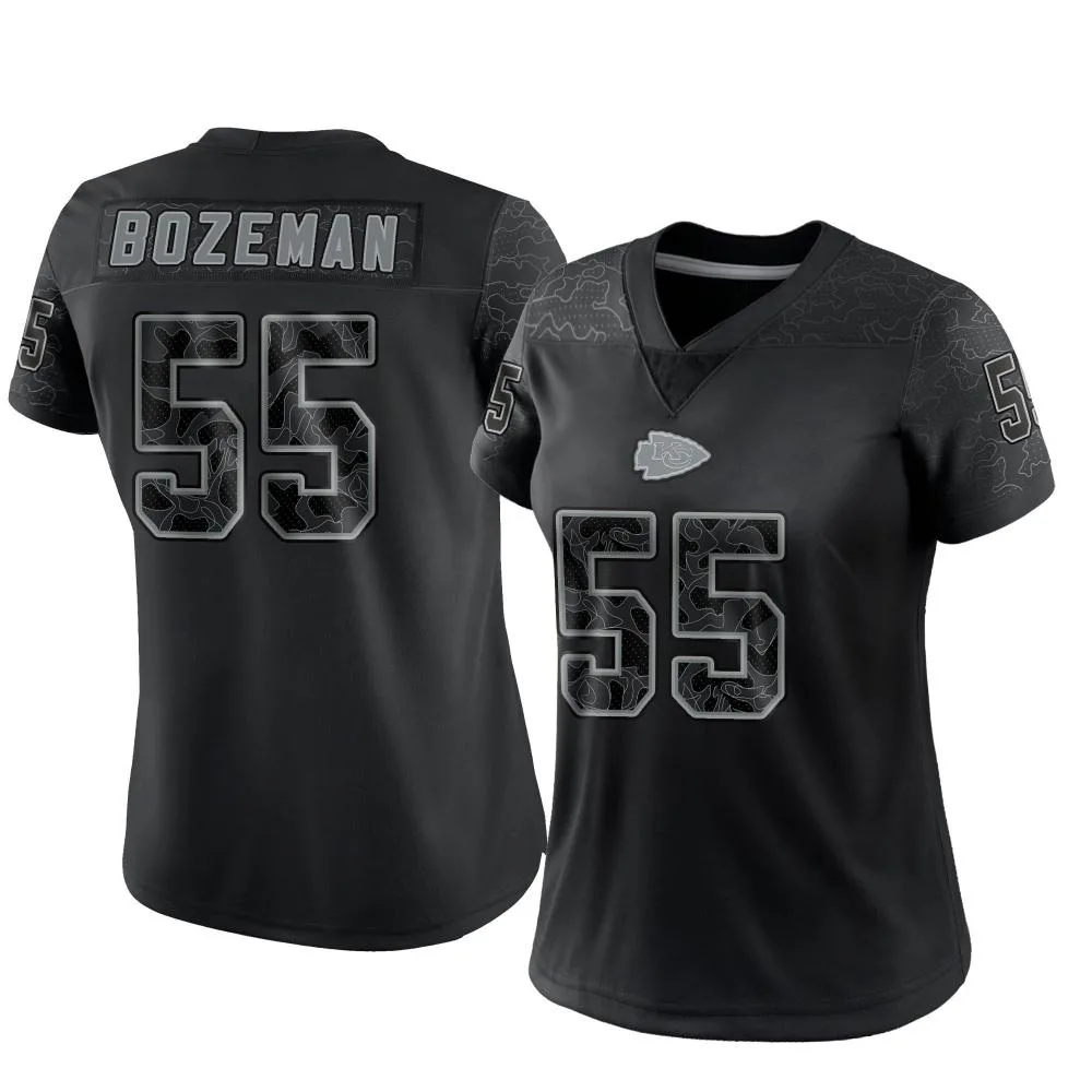 Women's Kansas City Chiefs Swayze Bozeman Nike Reflective Limited Black Jersey Women's Kansas City Chiefs Swayze Bozeman Nike Reflective Limited Black Jersey
