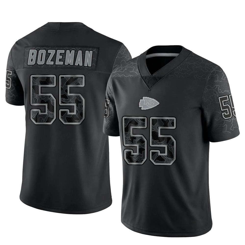 Youth Kansas City Chiefs Swayze Bozeman Nike Reflective Limited Black Jersey Youth Kansas City Chiefs Swayze Bozeman Nike Reflective Limited Black Jersey