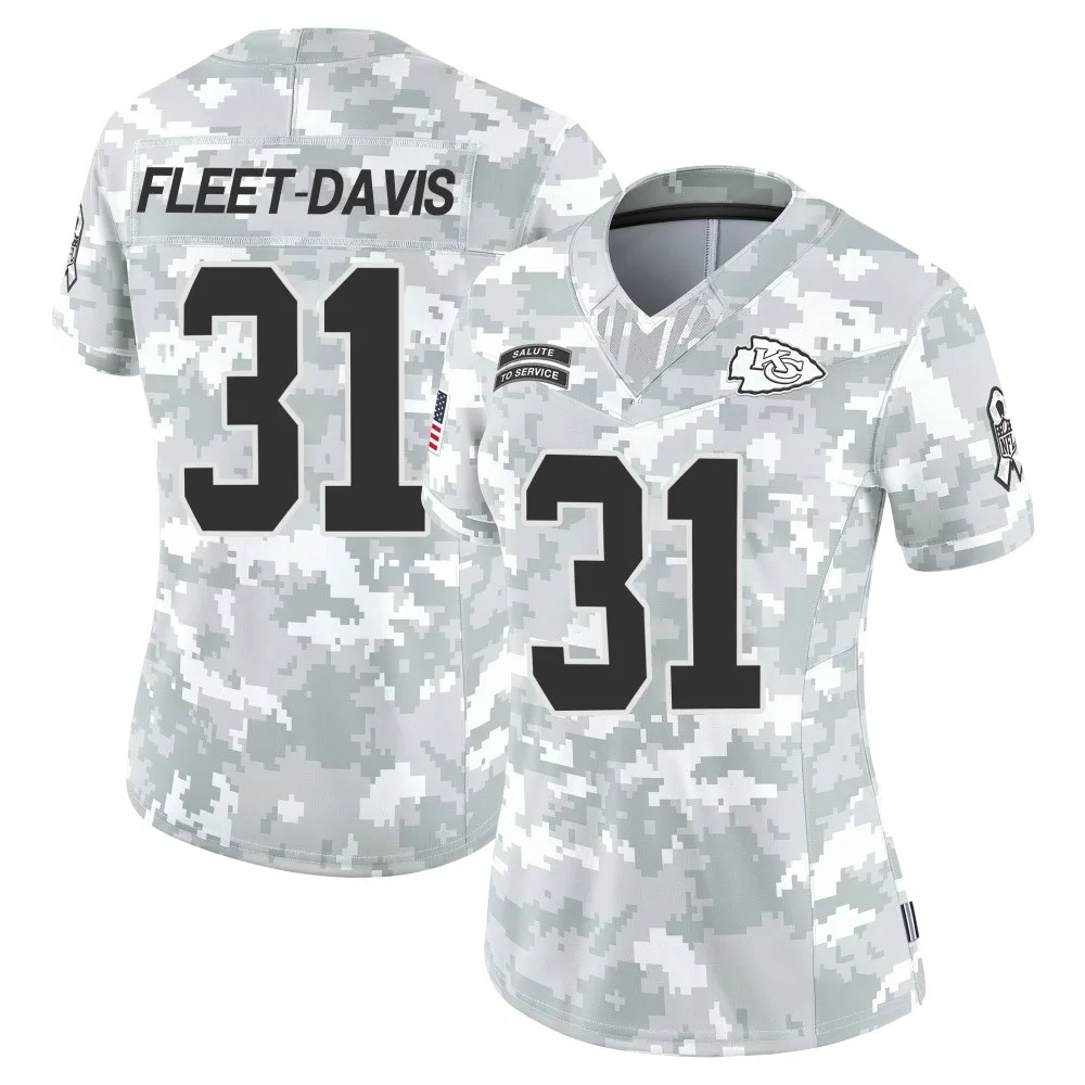 Women's Kansas City Chiefs Tayon Fleet-Davis Nike 2024 Salute to Service Limited Arctic Camo Jersey Women's Kansas City Chiefs Tayon Fleet-Davis Nike 2024 Salute to Service Limited Arctic Camo Jersey