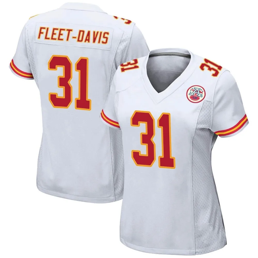 Women's Kansas City Chiefs Tayon Fleet-Davis Nike Game White Jersey Women's Kansas City Chiefs Tayon Fleet-Davis Nike Game White Jersey