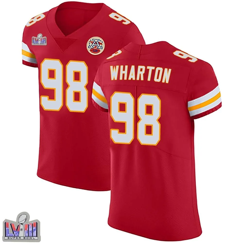 Men's Kansas City Chiefs Tershawn Wharton Nike Team Color Vapor Untouchable Super Bowl LVIII Patch Elite Red Jersey Men's Kansas City Chiefs Tershawn Wharton Nike Team Color Vapor Untouchable Super Bowl LVIII Patch Elite Red Jersey