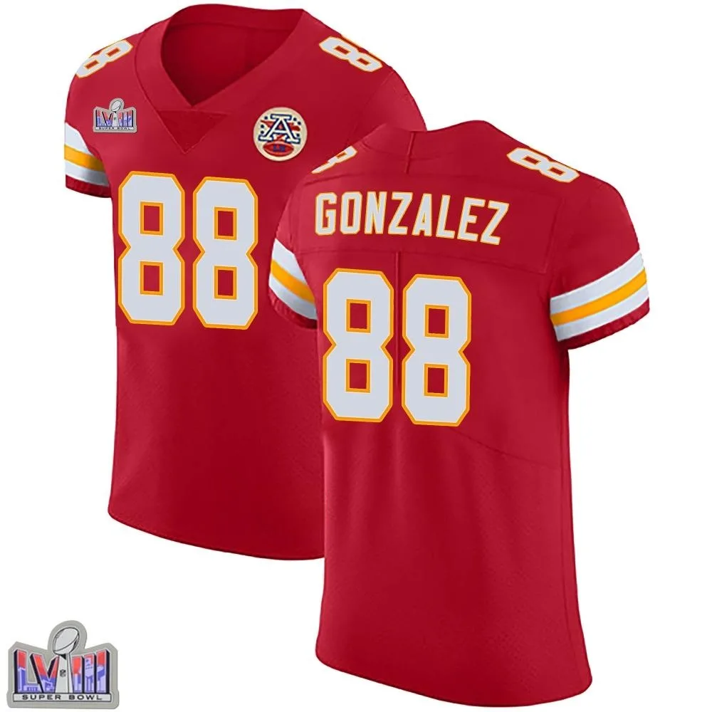 Men's Kansas City Chiefs Tony Gonzalez Nike Team Color Vapor Untouchable Super Bowl LVIII Patch Elite Red Jersey Men's Kansas City Chiefs Tony Gonzalez Nike Team Color Vapor Untouchable Super Bowl LVIII Patch Elite Red Jersey