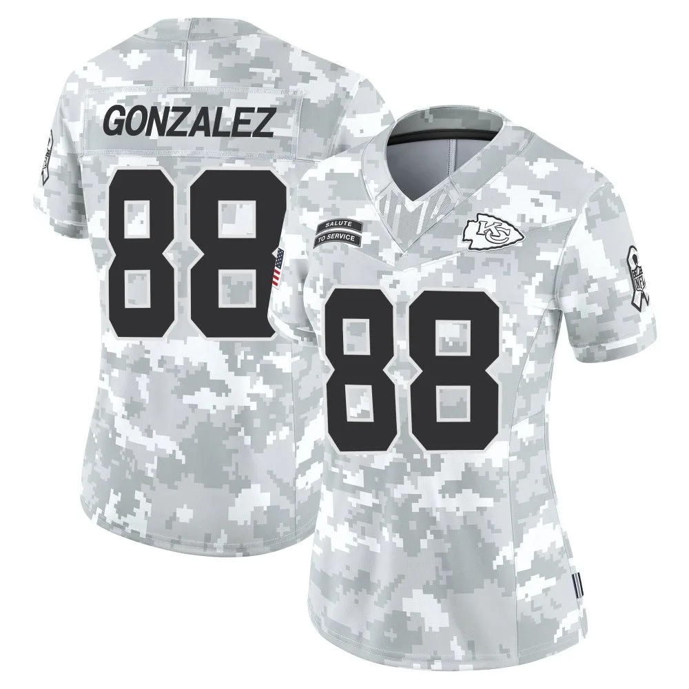 Women's Kansas City Chiefs Tony Gonzalez Nike 2024 Salute to Service Limited Arctic Camo Jersey Women's Kansas City Chiefs Tony Gonzalez Nike 2024 Salute to Service Limited Arctic Camo Jersey