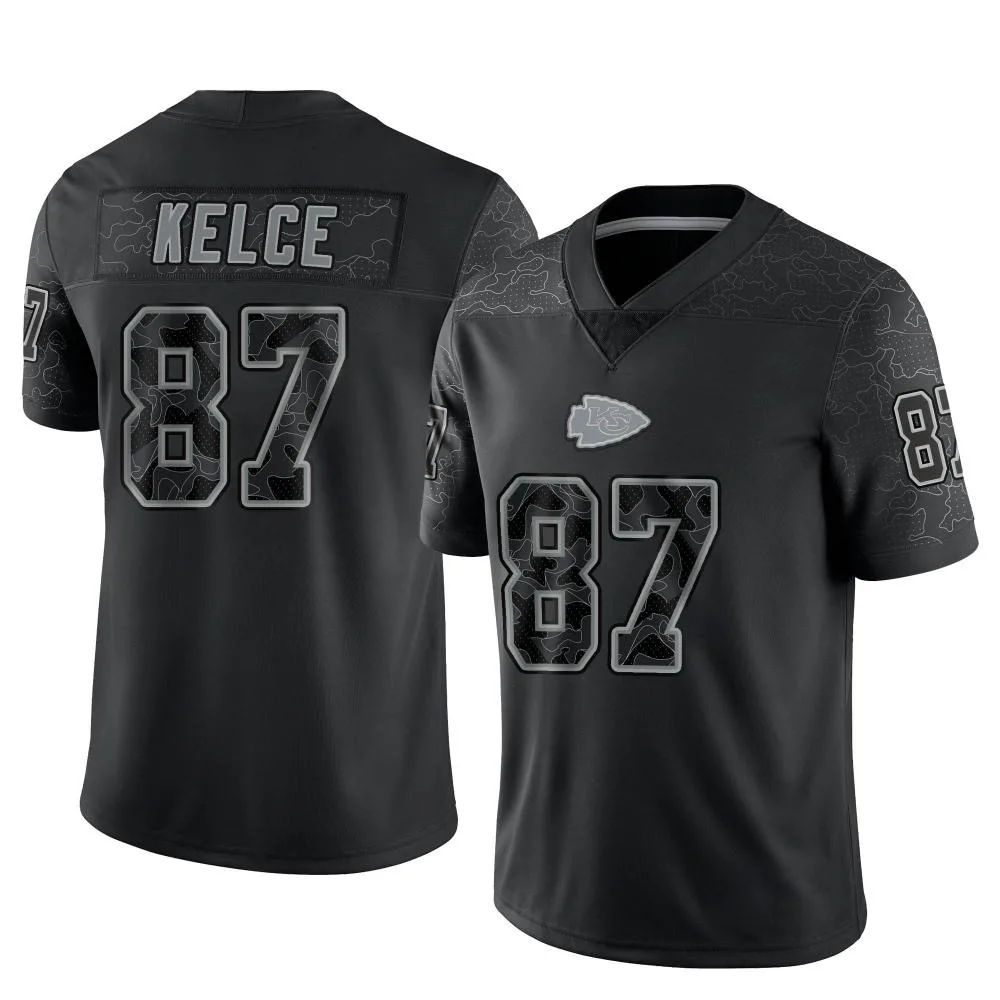 Men's Kansas City Chiefs Travis Kelce Nike Reflective Limited Black Jersey Men's Kansas City Chiefs Travis Kelce Nike Reflective Limited Black Jersey