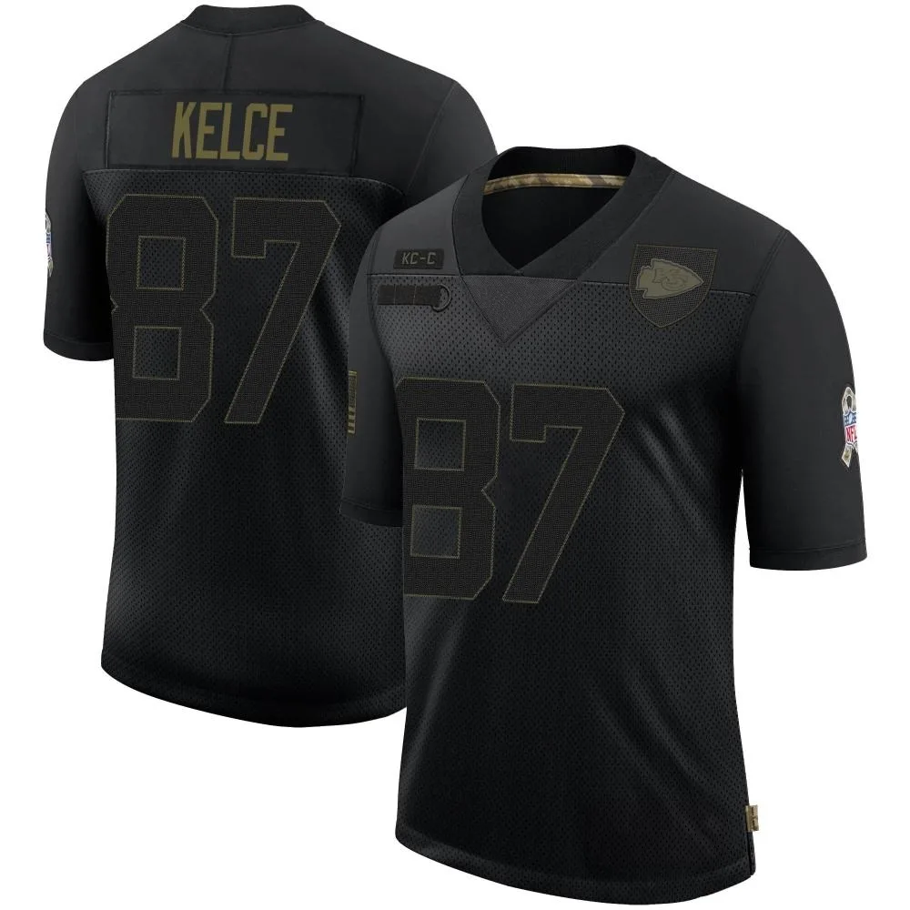 Youth Kansas City Chiefs Travis Kelce Nike 2020 Salute To Service Limited Black Jersey Youth Kansas City Chiefs Travis Kelce Nike 2020 Salute To Service Limited Black Jersey
