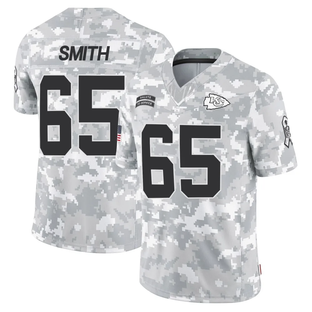Men's Kansas City Chiefs Trey Smith Nike 2024 Salute to Service Limited Arctic Camo Jersey Men's Kansas City Chiefs Trey Smith Nike 2024 Salute to Service Limited Arctic Camo Jersey