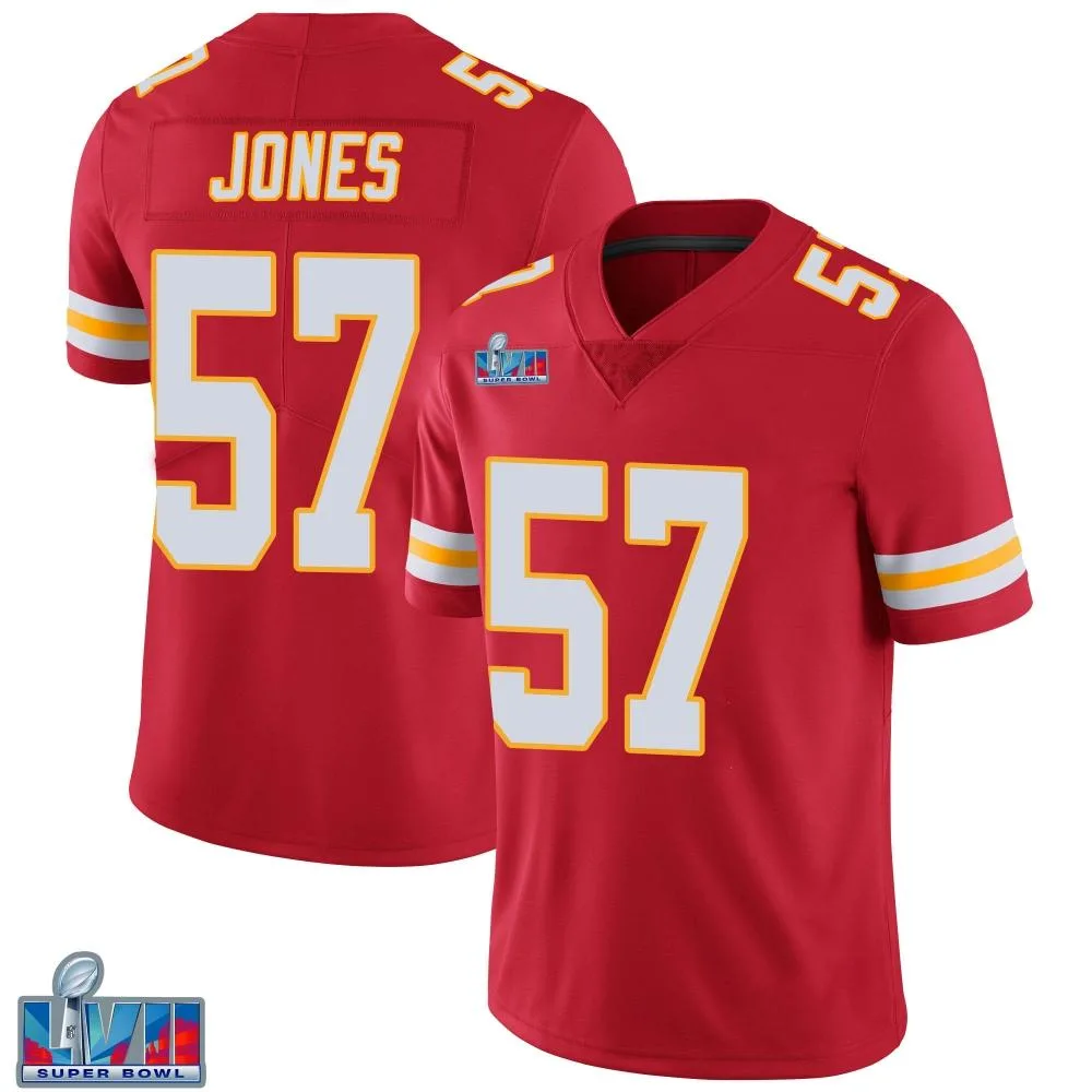 Youth Kansas City Chiefs Truman Jones Nike Team Color Vapor Untouchable Super Bowl LVII Patch Limited Red Jersey Youth Kansas City Chiefs Truman Jones Nike Team Color Vapor Untouchable Super Bowl LVII Patch Limited Red Jersey