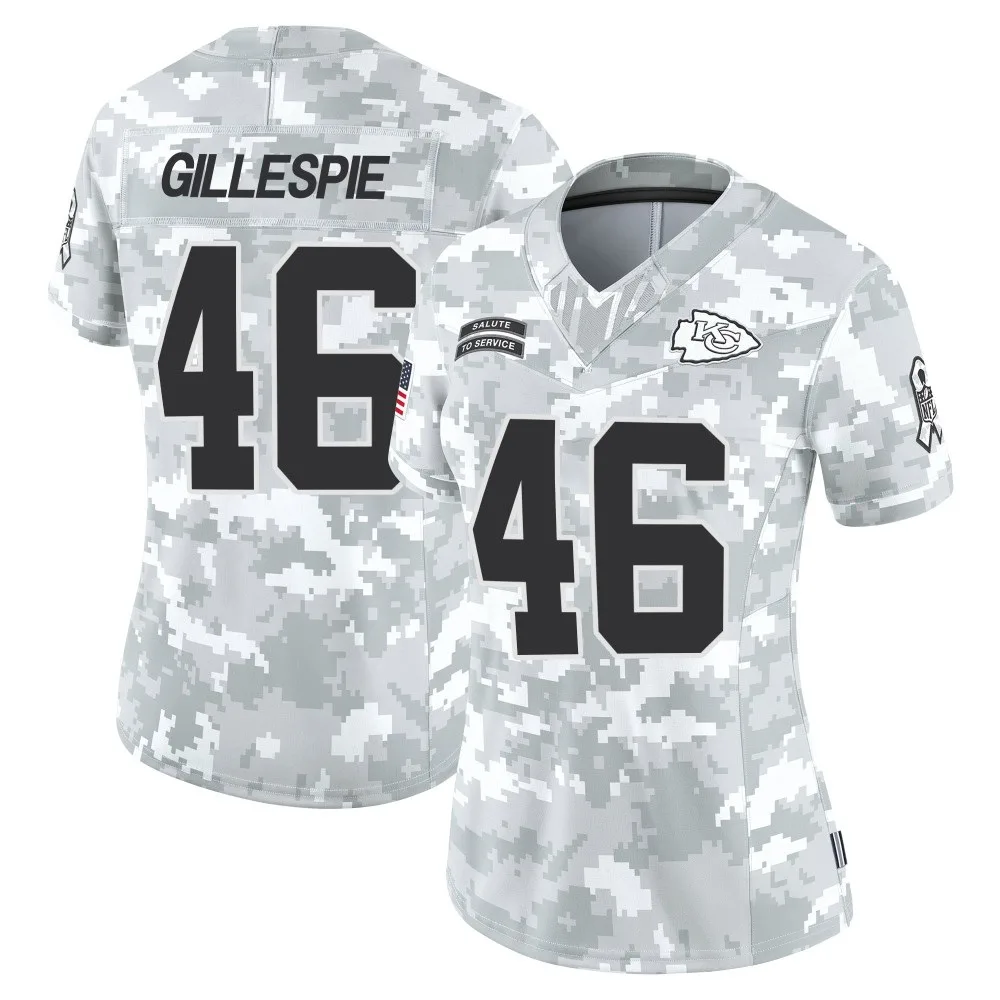 Women's Kansas City Chiefs Tyree Gillespie Nike 2024 Salute to Service Limited Arctic Camo Jersey Women's Kansas City Chiefs Tyree Gillespie Nike 2024 Salute to Service Limited Arctic Camo Jersey