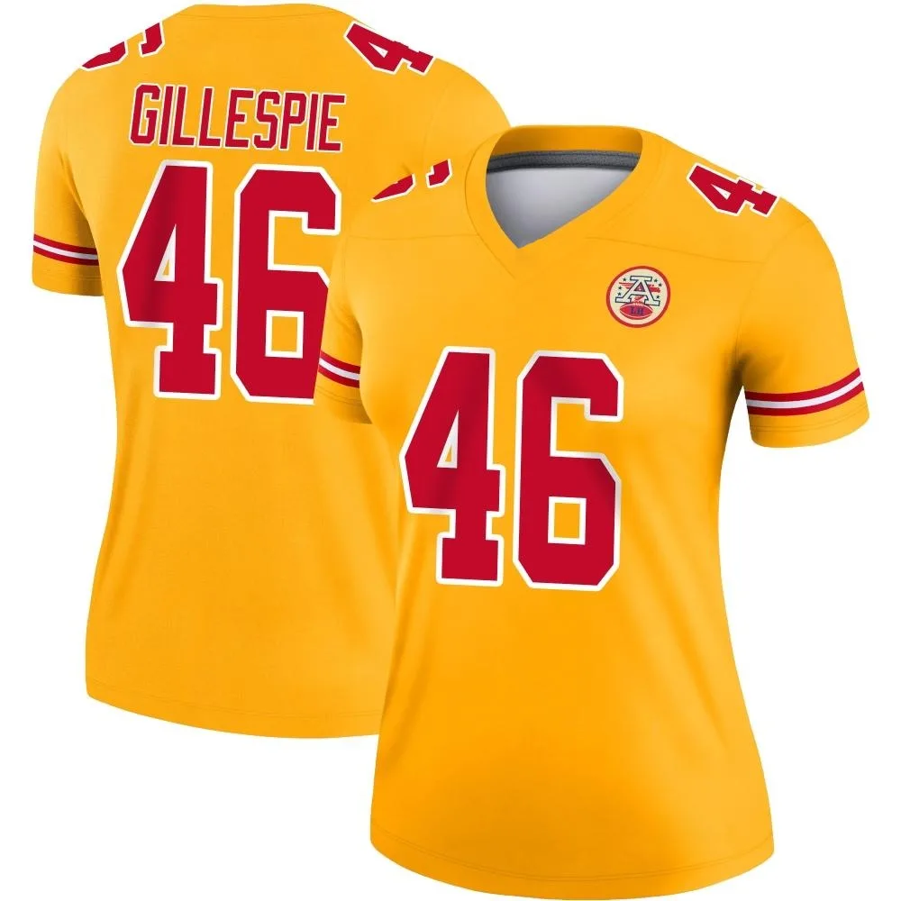 Women's Kansas City Chiefs Tyree Gillespie Nike Inverted Legend Gold Jersey Women's Kansas City Chiefs Tyree Gillespie Nike Inverted Legend Gold Jersey