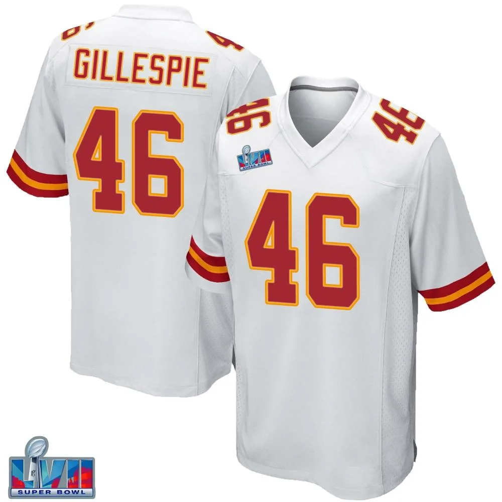 Youth Kansas City Chiefs Tyree Gillespie Nike Super Bowl LVII Patch Game White Jersey Youth Kansas City Chiefs Tyree Gillespie Nike Super Bowl LVII Patch Game White Jersey
