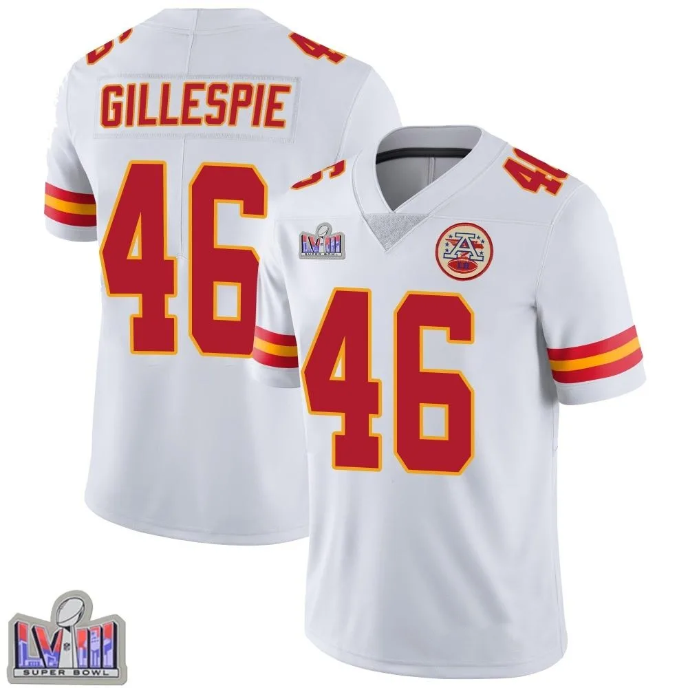 Youth Kansas City Chiefs Tyree Gillespie Nike Vapor Untouchable Super Bowl LVIII Patch Limited White Jersey Youth Kansas City Chiefs Tyree Gillespie Nike Vapor Untouchable Super Bowl LVIII Patch Limited White Jersey
