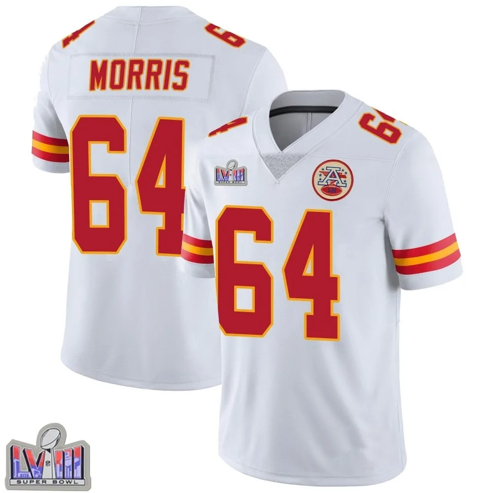 Men's Kansas City Chiefs Wanya Morris Nike Vapor Untouchable Super Bowl LVIII Patch Limited White Jersey Men's Kansas City Chiefs Wanya Morris Nike Vapor Untouchable Super Bowl LVIII Patch Limited White Jersey